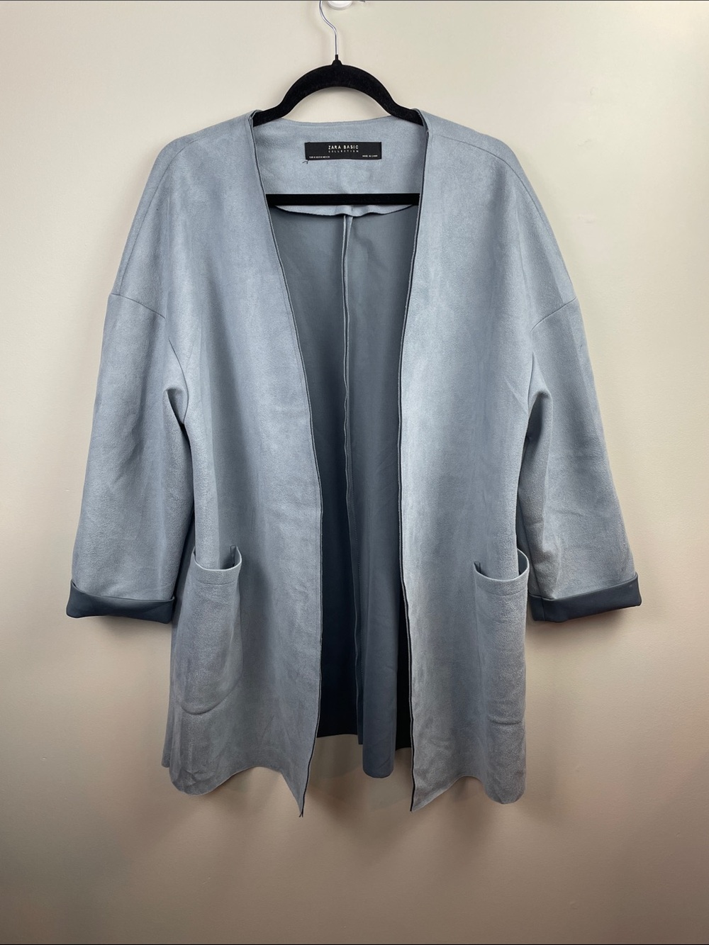 Zara Light Blue open front Jacket- Medium